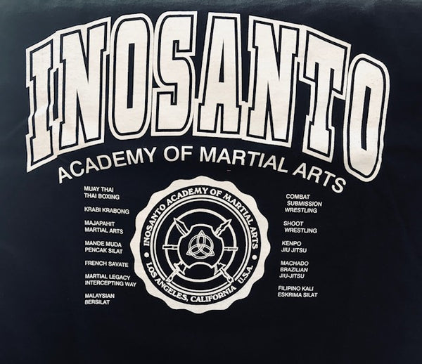 T-Shirt - Inosanto Academy - University T-Shirt - Black with White Logo